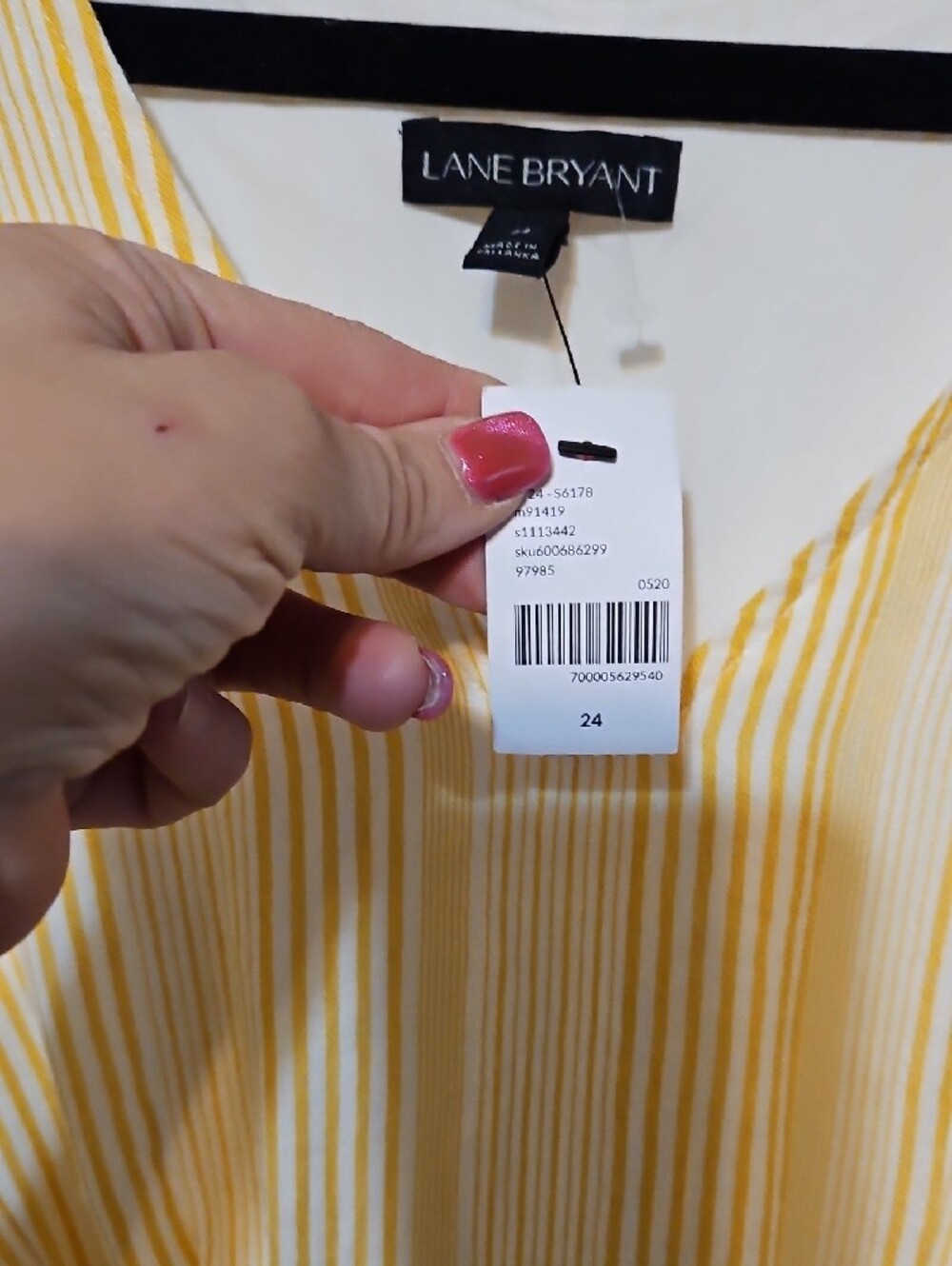 Lane Bryant Soft Yellow Striped V-Neck Midi Dress - Picture 5 of 9